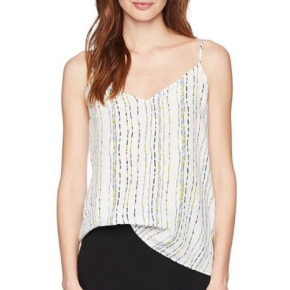 🆕 Equipment Femme Silk Cami Top Off White with Stripes. NWOT